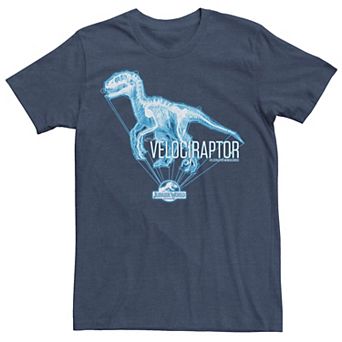 Men's Jurassic World Velociraptor Hologram Title Logo Tee