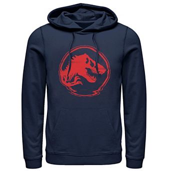Men's Jurassic World Red Logo Glitch Coin Hoodie