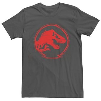 Men's Jurassic World Red Logo Glitch Coin Tee