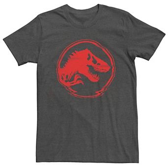 Men's Jurassic World Red Logo Glitch Coin Tee