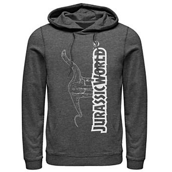 Men's Jurassic World Longneck Dinosaur Title Logo Outline Hoodie