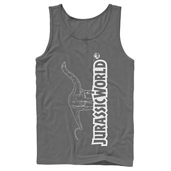 Men's Jurassic World Longneck Dinosaur Title Logo Outline Tank Top