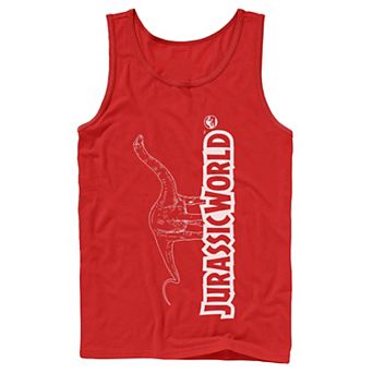 Men's Jurassic World Longneck Dinosaur Title Logo Outline Tank Top