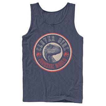 Men's Jurassic World Retro Clever Girl Circle Logo Tank Top