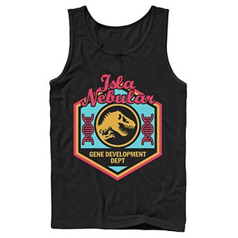 Men's Jurassic World Isla Nebular Gene Dept. Badge Tank Top