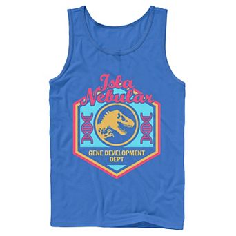Men's Jurassic World Isla Nebular Gene Dept. Badge Tank Top