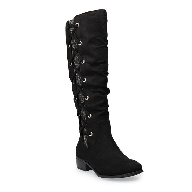 Womens black sweater boots sale