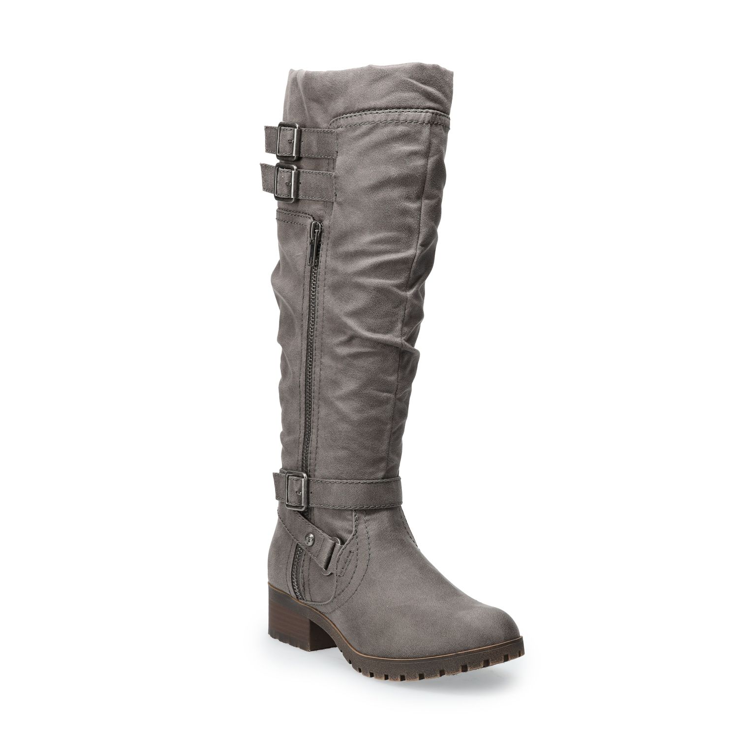 grey womens boots knee high