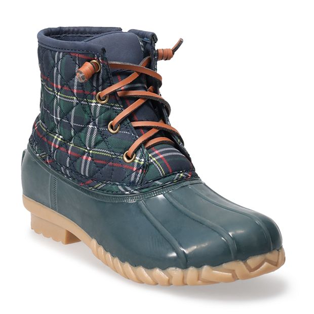 Womens plaid duck discount boots