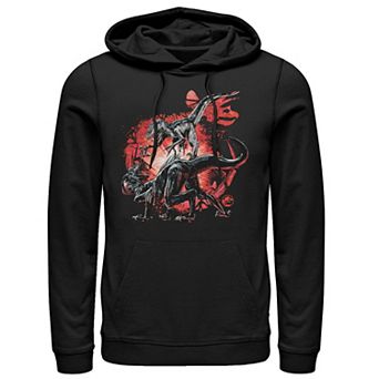Men's Jurassic World Raptor Fight Portrait Hoodie