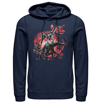 Men's Jurassic World Raptor Fight Portrait Hoodie