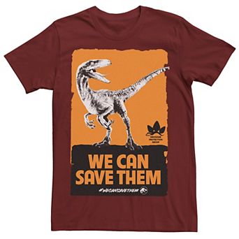 Men's Jurassic World We Can Save Them Poster Tee