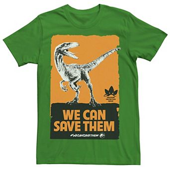Men's Jurassic World We Can Save Them Poster Tee