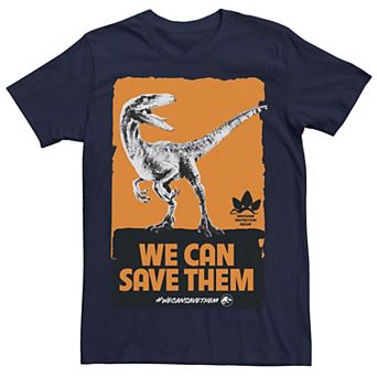 Men's Jurassic World We Can Save Them Poster Tee