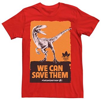 Men's Jurassic World We Can Save Them Poster Tee