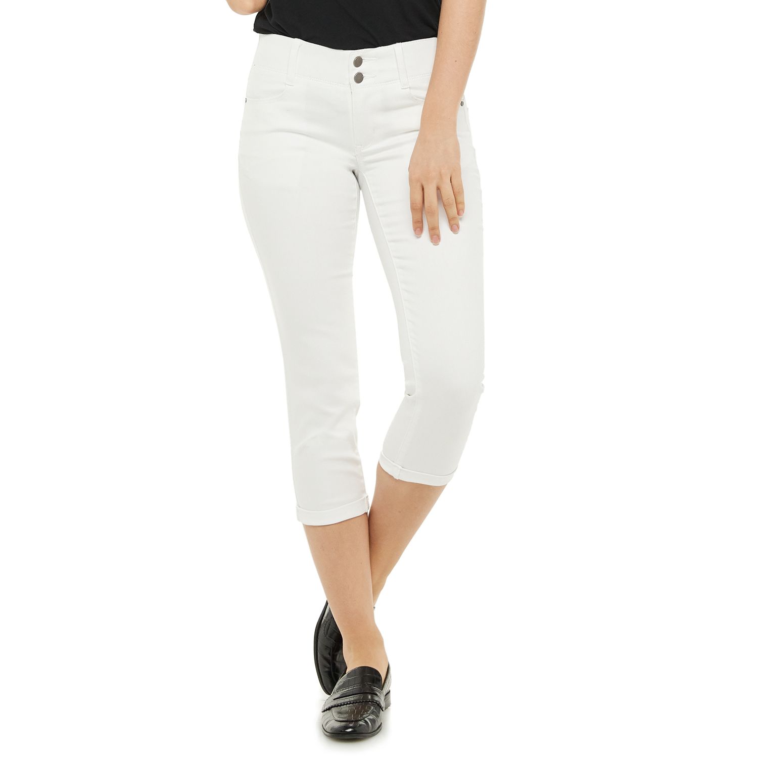 levi's white denim capris