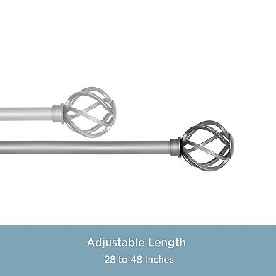 Kenney 5/8” Diameter Cage Standard Decorative Adjustable Curtain Rod Set