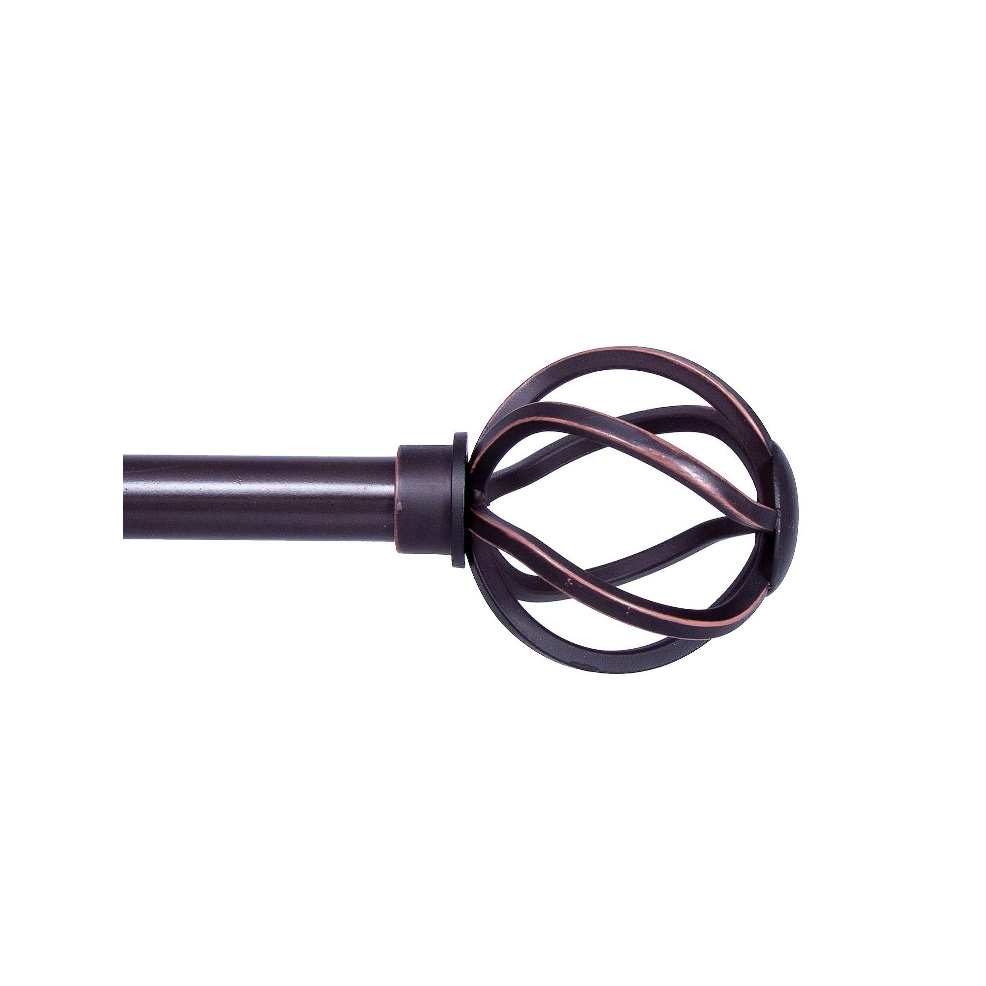 Kenney 5/8” Diameter Cage Standard Decorative Adjustable Curtain Rod Set,