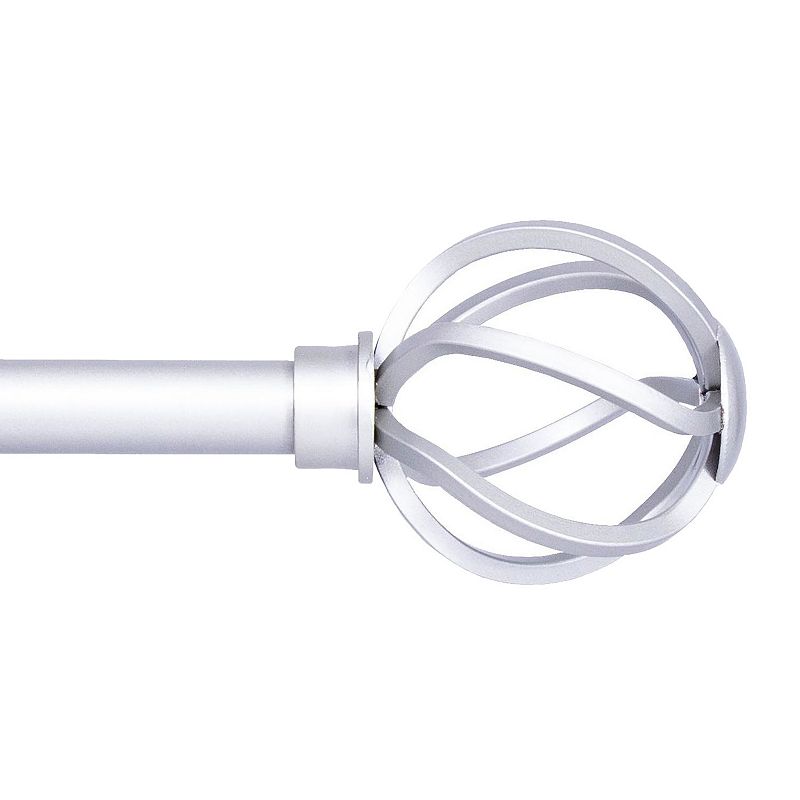 Kenney Cage 5/8 in. Standard Decorative Window Curtain Rod 48-86 in. Brushed Nickel