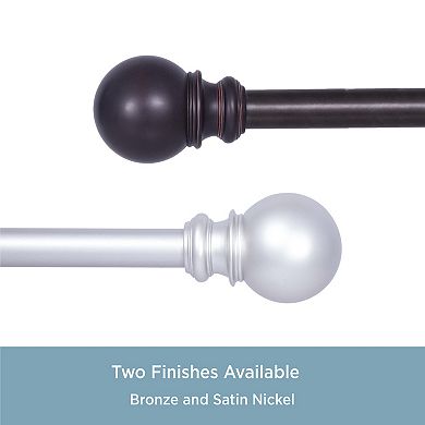 Kenney 3/4” Diameter Bryce Standard Decorative Adjustable Curtain Rod Set