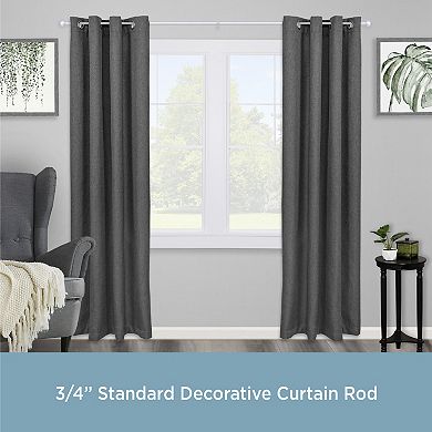 Kenney 3/4” Diameter Bryce Standard Decorative Adjustable Curtain Rod Set