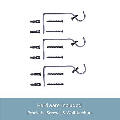 Kenney 3/4” Diameter Faith Standard Decorative Adjustable Curtain Rod Set