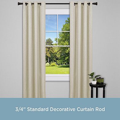 Kenney 3/4” Diameter Nile Standard Decorative Adjustable Curtain Rod Set