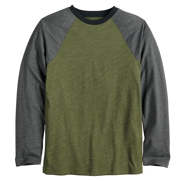 George Men's Long Sleeve Crewneck Raglan T-Shirt 