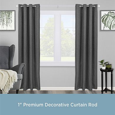 Kenney 1” Diameter Astrid Premium Decorative Adjustable Curtain Rod Set