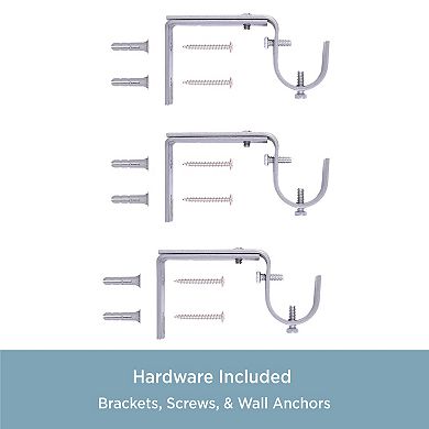 Kenney 1” Diameter Noah Premium Decorative Adjustable Curtain Rod Set