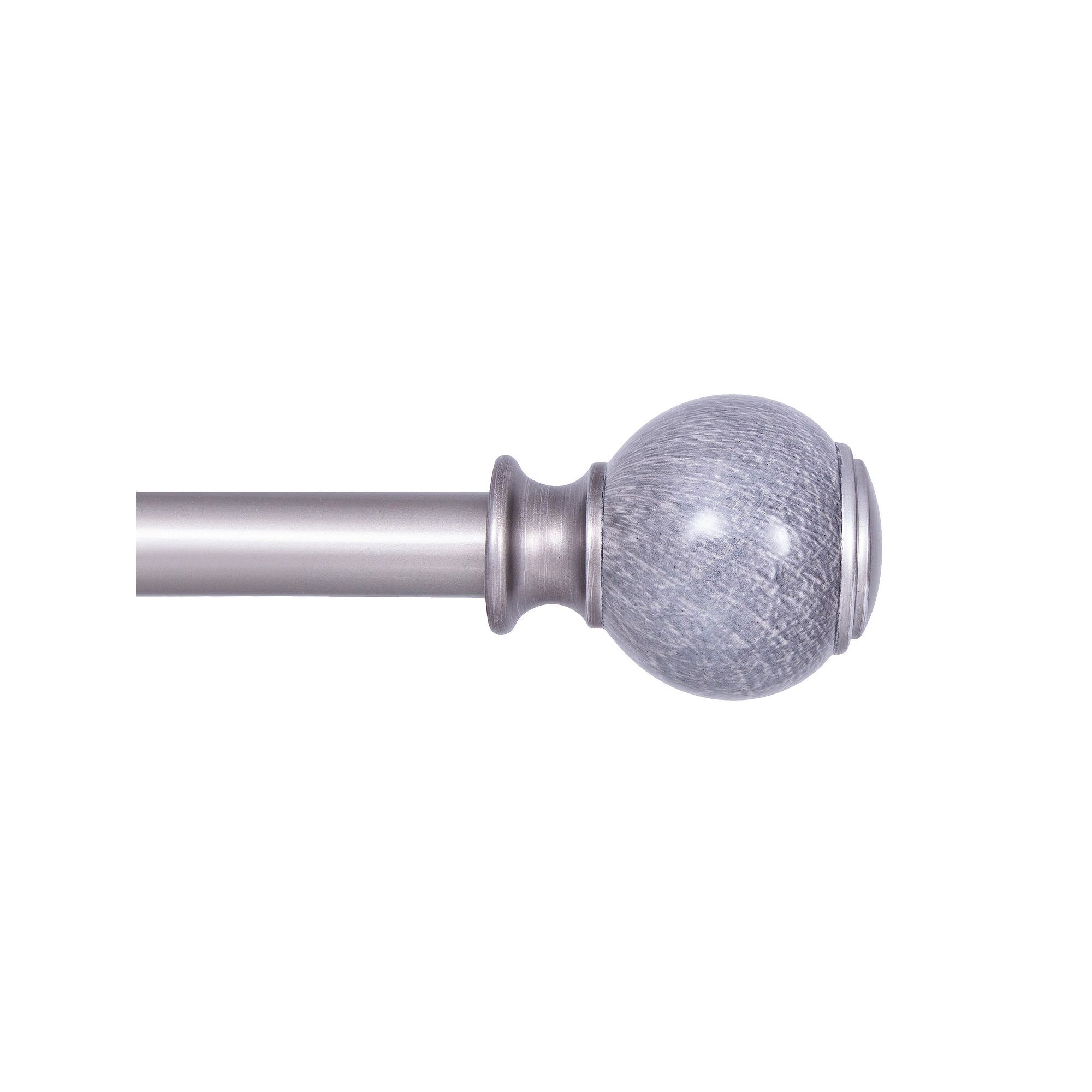 Kenney 1” Diameter Noah Premium Decorative Adjustable Curtain Rod Set, Si