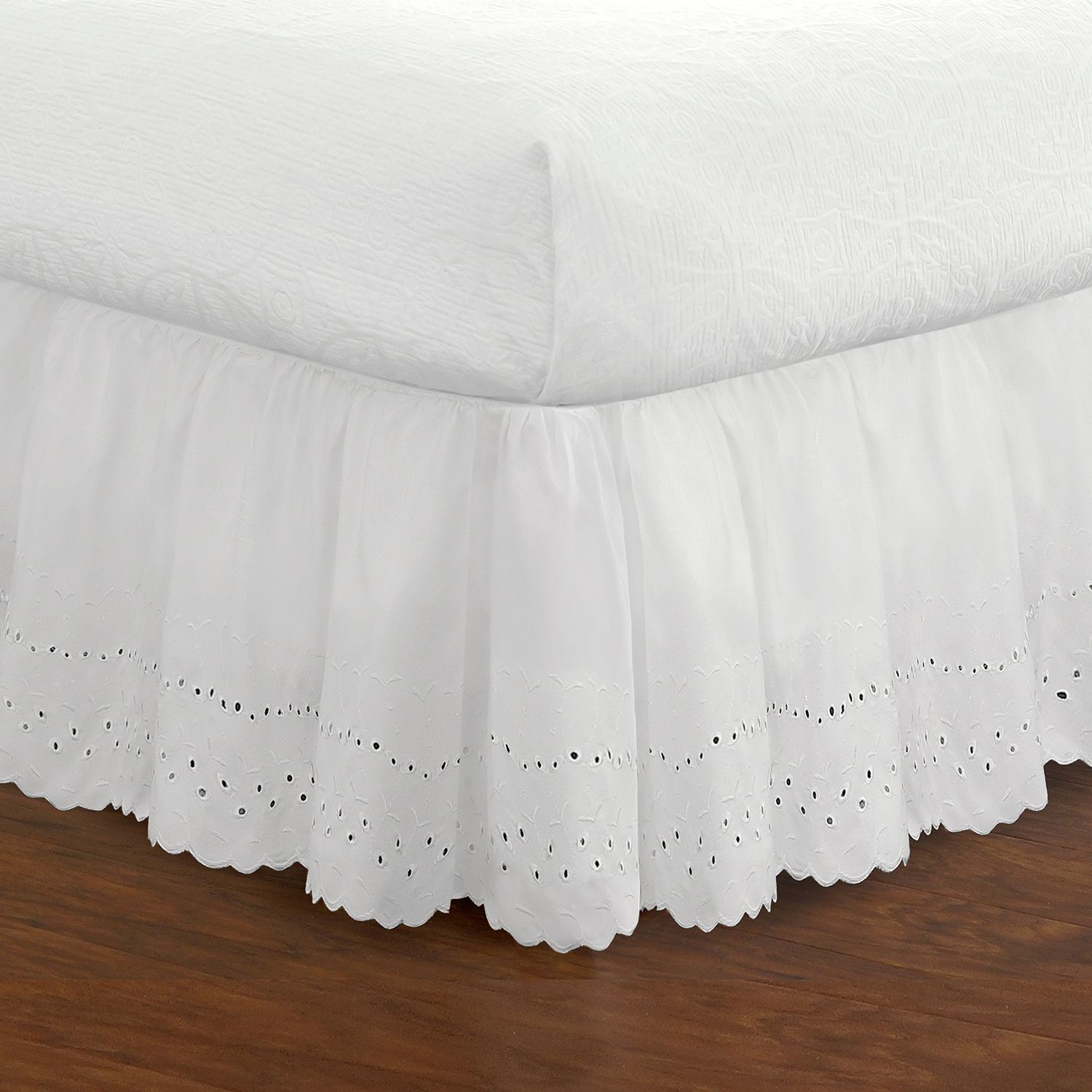 Fresh Ideas Ruffled Eyelet Bedskirt Or Pillowcase   4395031 White