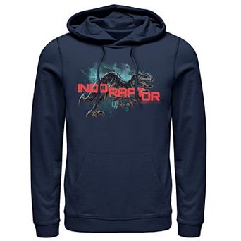 Men's Jurassic World Indo Raptor Splatter Portrait Hoodie