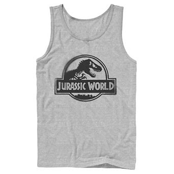 Men's Jurassic World Two Black Spray Paint Logo Tank Top