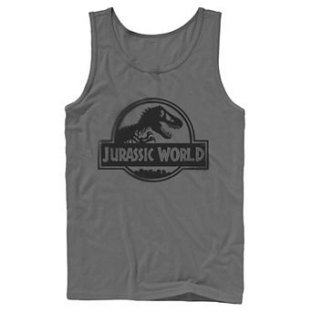 Men's Jurassic World Two Black Spray Paint Logo Tank Top
