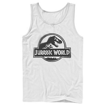Men's Jurassic World Two Black Spray Paint Logo Tank Top