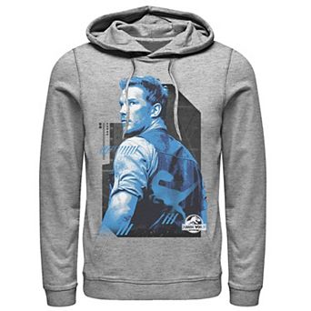 Men's Jurassic World Owen Blue Tone Portrait Hoodie