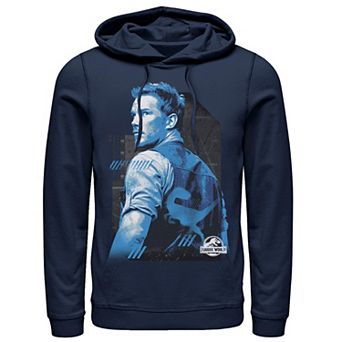 Men's Jurassic World Owen Blue Tone Portrait Hoodie