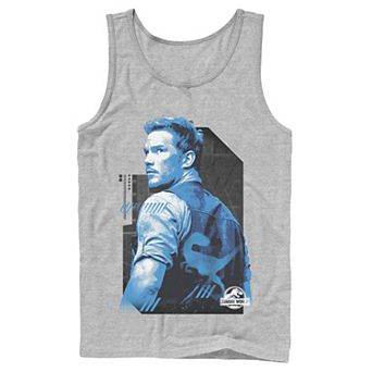 Men's Jurassic World Owen Blue Tone Portrait Tank Top