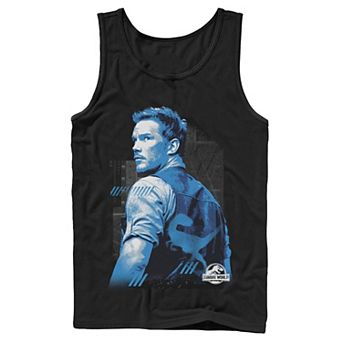 Men's Jurassic World Owen Blue Tone Portrait Tank Top