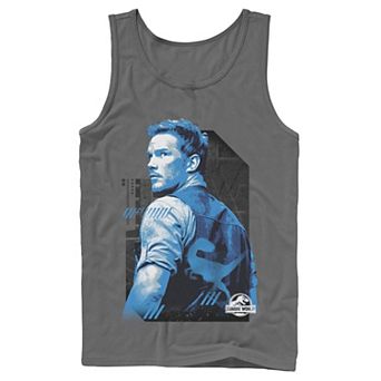 Men's Jurassic World Owen Blue Tone Portrait Tank Top