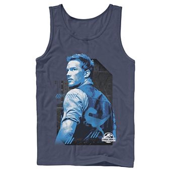 Men's Jurassic World Owen Blue Tone Portrait Tank Top