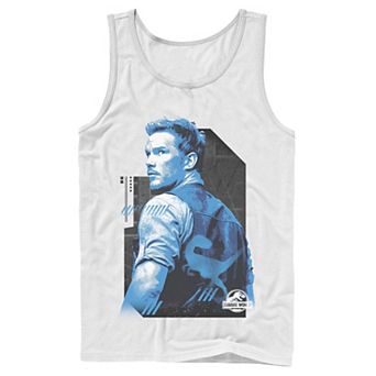 Men's Jurassic World Owen Blue Tone Portrait Tank Top