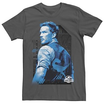 Men's Jurassic World Owen Blue Tone Portrait Tee