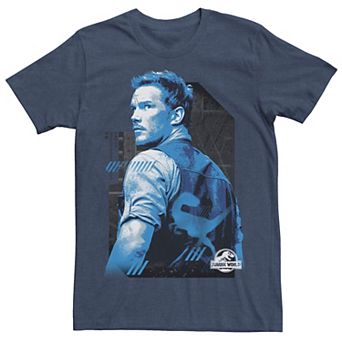 Men's Jurassic World Owen Blue Tone Portrait Tee