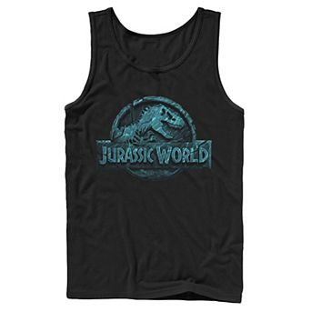 Men's Jurassic World Two Logo Lost In The Deep Tank Top