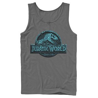 Men's Jurassic World Two Logo Lost In The Deep Tank Top