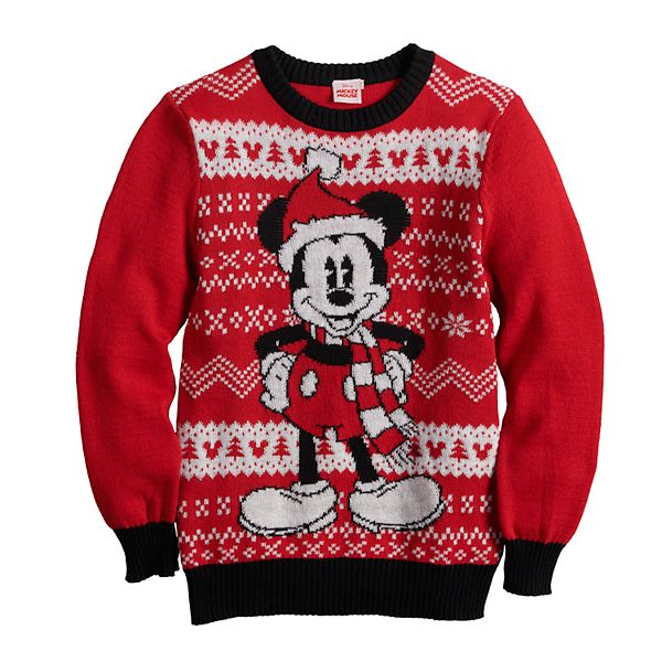 Disney's Mickey Mouse Boys 8-20 Santa Ugly Christmas Sweater