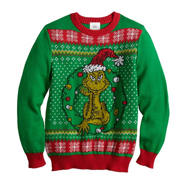 Boys 8-20 Dr. Seuss' The Grinch Who Stole Christmas Ugly Christmas Sweater