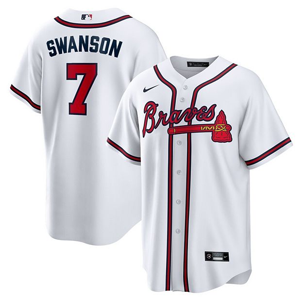Men's Nike Dansby Swanson White Atlanta Braves Home Replica Player Name  Jersey